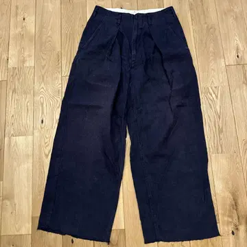 suby TUCK BAGGY 네이비 와이드 팬츠