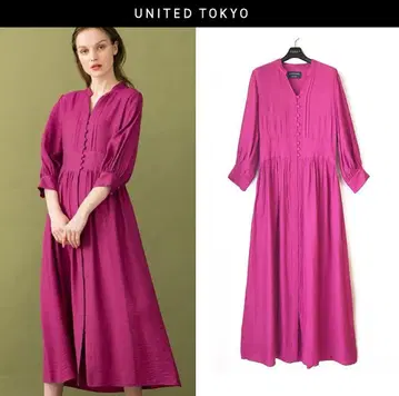 UNITED TOKYO 셔츠 원피스 롱 원피스 맥시 길이