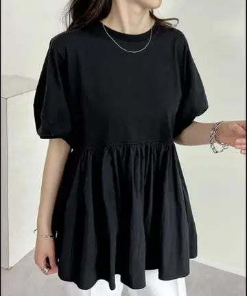 [미사용 새상품] Re:EDIT 라쿠텐 한정판 이소재 티어드 페플럼 상의