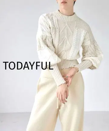 TODAYFUL 패치워크 퍼프 니트