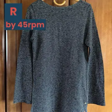 새상품급 R by45rpm 보더 인디고 염색 보트넥 긴팔 티셔츠