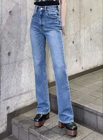 MURUA 하이웨스트 빈티지 플레어 데님