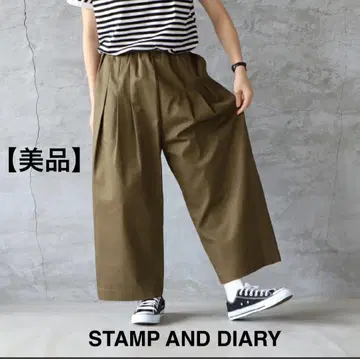 STAMP AND DIARY 와이드 팬츠 올리브
