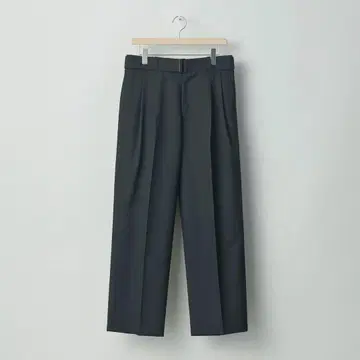 stein BELTED WIDE STRAIGHT TROUSERS 블랙