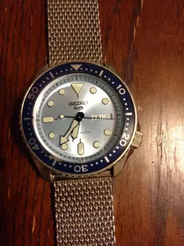SEIKO 자동 와인딩 손목시계 실버/블루