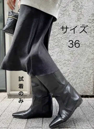 CORSO ROMA9 롱 부츠 블랙 23cm