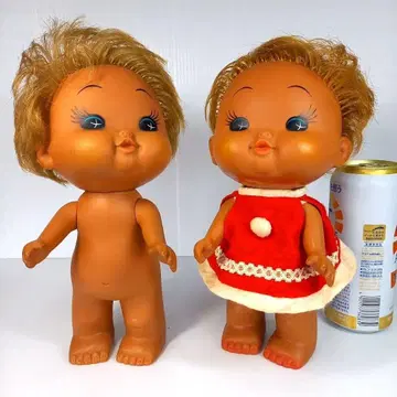 소프트 비닐 인형 포포짱 2체 빈티지 쇼와 레트로