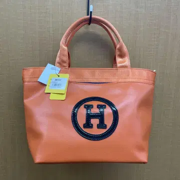 오렌지 H 로고 토트백