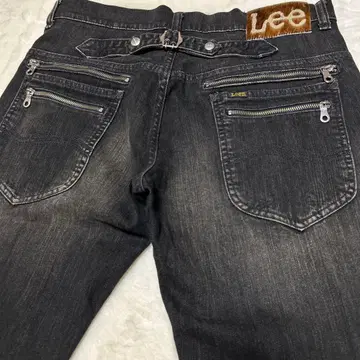 LEE W34 리 스트레치 블랙 데님 지퍼 포켓 COWBOY