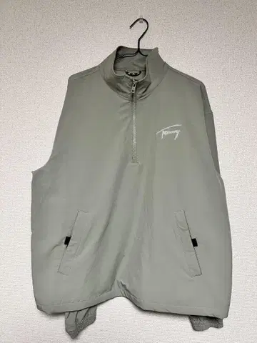 TOMMY JEANS 하프 지퍼 나일론 자켓 M 그레이