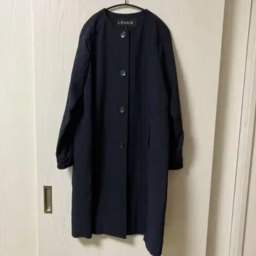 새상품급 LOUNIE 루니 노카라 아우터 얇은 소재 네이비 38