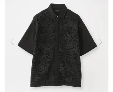 Lace combination short sleeve shirt