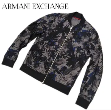 [컨디션 최상] 아르마니 익스체인지 데님 리프 무늬 올 패턴 봄버 자켓