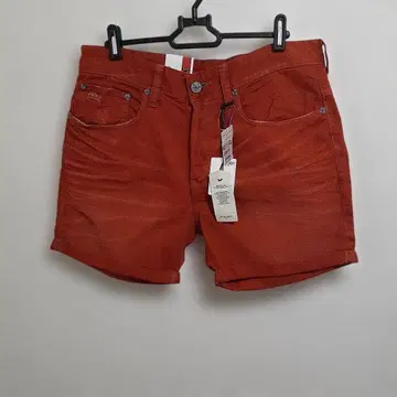 G-STAR RAW 3301 레드 데님 숏팬츠