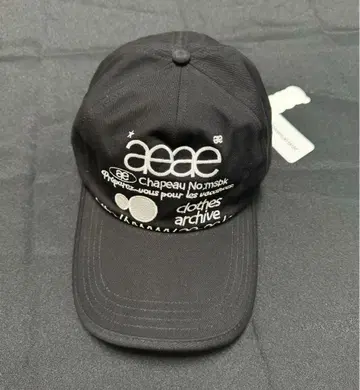 aeea 블랙 자수 로고 캡