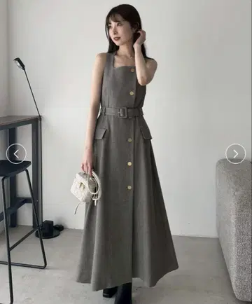 FRAY I.D 더블 헤링본 베스트 원피스