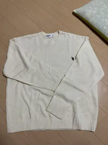U.S. POLO ASSN. 아이보리 크루넥 스웨터 L
