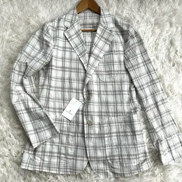 [새상품] UNITED ARROWS 체크 자켓 46 린넨 혼방