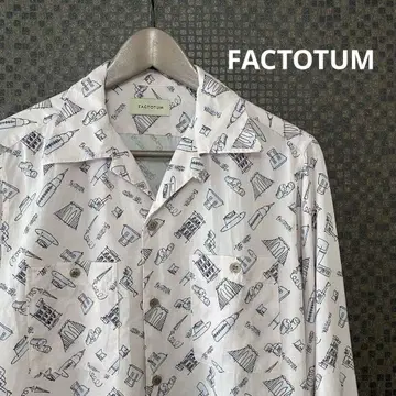 FACTOTUM (팩토텀) 올 패턴 프린트 오픈 카라 셔츠 리오셀