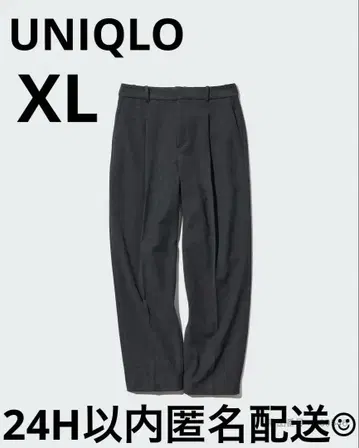 택 제거만 UNIQLO HEATTECH 다크 그레이 XL 테이퍼드 팬츠