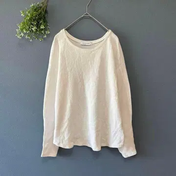 아줄바이마우지 [F] 청순 캐주얼 어른의 와플 크루넥 티셔츠