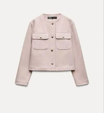 출시되지 않은! ZARA 노카라 핑크 페이크 스웨이드 자켓 S