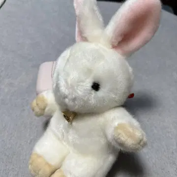 레트로 화이트 토끼 봉제 인형 CUTE