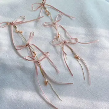 [ Mois ] Ribbon pierce 리본 귀걸이 웨딩