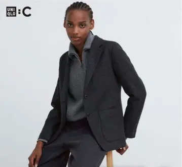 UNIQLO C 브러쉬드 저지 자켓 다크 그레이 M 사이즈