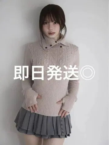 andmary Roxy turtle knit tops pink