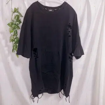 PSYNYXX 데미지 T셔츠 블랙 62