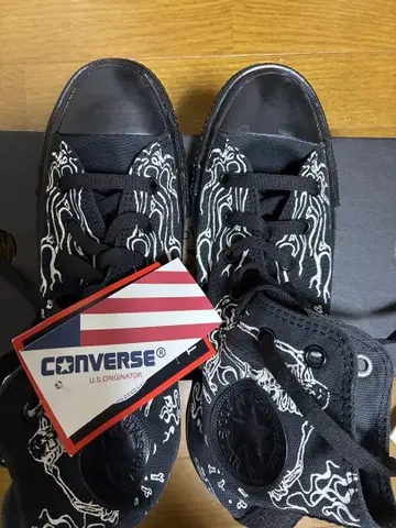 새상품 스컬 레어 CONVERSE 그래픽 프린트 하이컷 스니커즈