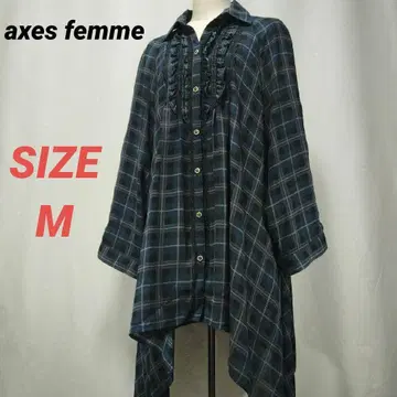 axes femme 엑시즈팜 체크 레이스 프릴 셔츠 원피스