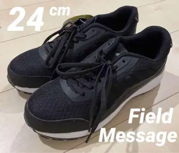 미사용 새상품 택 포함 24 Field Message 스니커즈 블랙 블랙