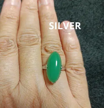 그린 컬러 SILVER 반지