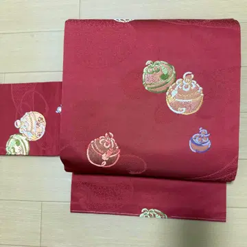 나고야 오비 니시진 비단 순수 실크 당오리 중고 9촌 ano021