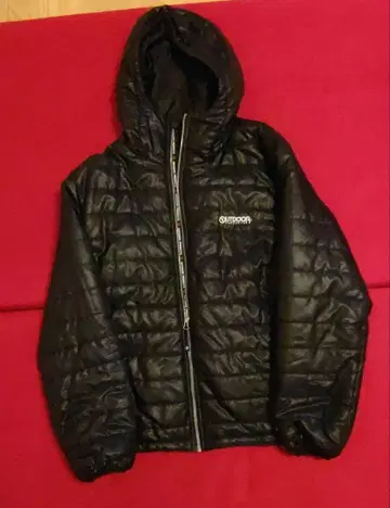 OUTDOOR 후드 부착 다운 자켓 블랙