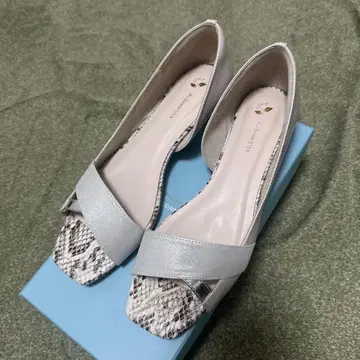 실버 오픈토 펌프스 약 3cm 힐