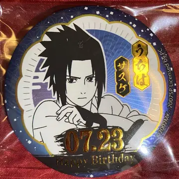 NARUTO 벌스데이 금박 홀로그램 캔뱃지 한정품 우치하 사스케 A