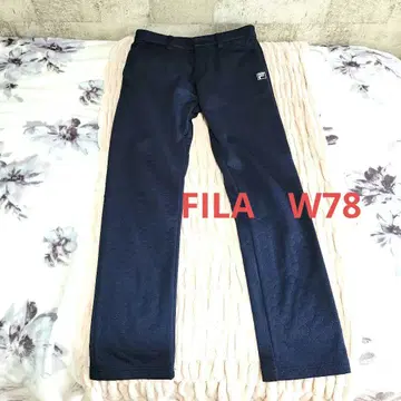 FILA 골프웨어 네이비 육각형 무늬 퀼팅 팬츠