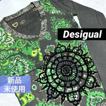 미사용 새상품 Desigual 데시구알 꽃무늬 프린트 긴팔 T셔츠 비쥬