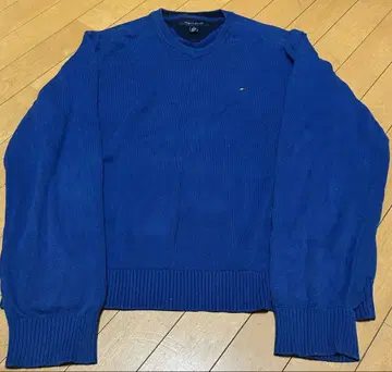 TOMMY HILFIGER 파랑 V넥 스웨터 XL