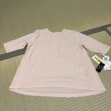 여성용 핑크 반소매 상의 티셔츠 M~L 일본제 면
