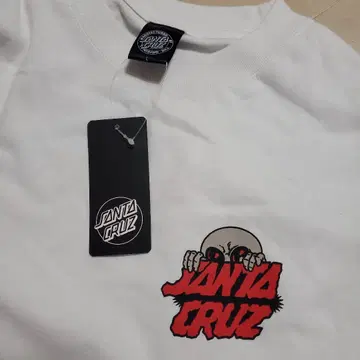 SANTA CRUZ 스컬 디자인 T셔츠 화이트 L 백 프린트