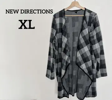NEW DIRECTIONS 체크 무늬 가디건 [ XL ] 롱 겉옷 방한