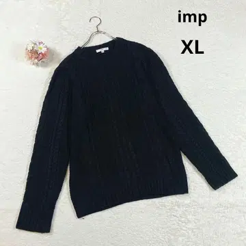 새상품급 [임프] 크루넥 케이블 짜임 니트 스웨터 (XL) 블랙