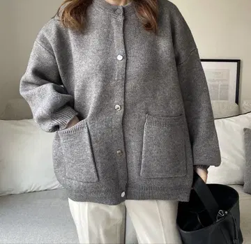selectshop-K Double pocket cardigan Gray