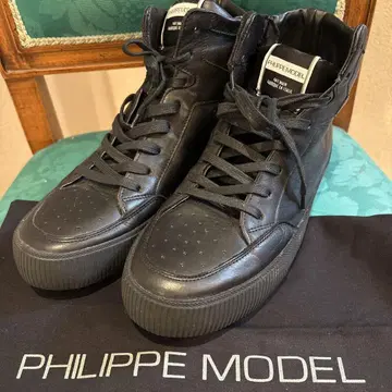 PHILIPPE MODEL 블랙 하이컷 스니커즈 42