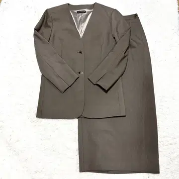 SEAROOMLYNN V넥 노카라 자켓 셋업 브라운 M