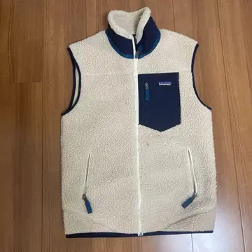 Patagonia 플리스 베스트 화이트/네이비